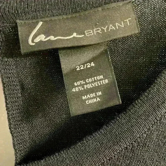 LANE Bryant black beaded 3/4 sleeves crewneck pullover sweater. Sz 22/24 - Picture 5 of 5